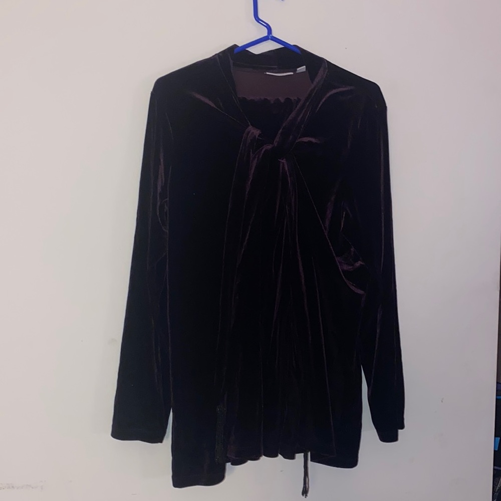 Susan Graver purple velvet pant set